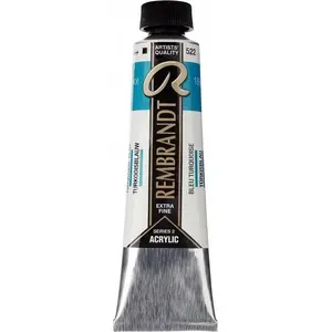 Acrylic paint tube Artequipment Rembrandt Turquoise Blue 522, artist-quality acrylic colour