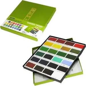 Watercolor set Artequipment KURETAKE Gansai Tambi 24 — pan watercolors, 24 colors