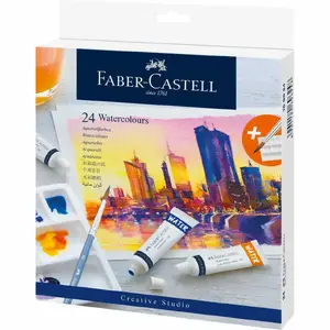 Akvareļu krāsu komplekts Faber-Castell 169624 — 24 x 9 ml daudzkrāsains