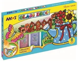 Glass Deco vitrāžas krāsas Amos komplekts 6 krāsas AMOS 294162