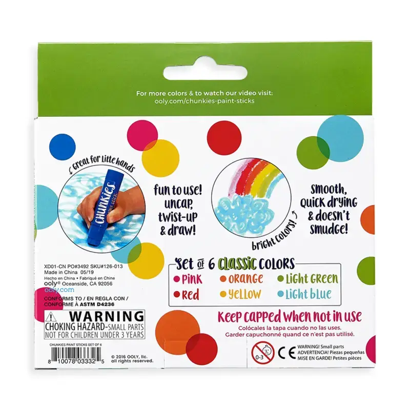 Kolorowe Baloniki Chunkies Paint Sticks — 6 gab. Photo 4