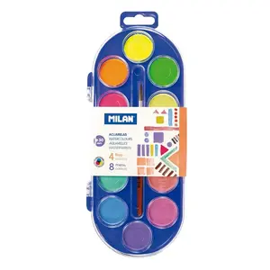 Water-based paint palette Milan Multi 12 pcs — 12 colours, palette format