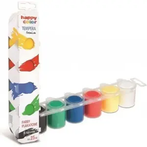Plakātu krāsas Happy Color Tempera Premium 6 krāsas, 25 ml