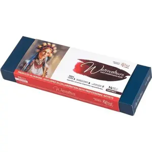 Watercolor pans ROSA Portret 14 colors — compact pan set for watercolor painting