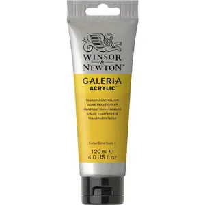 Акриловая краска туба Winsor & Newton Galeria 120 мл Прозрачно‑желтая