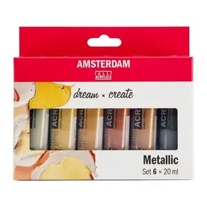 Akrila krāsu komplekts Artequipment Amsterdam 17820501 — 6 tūbiņas × 20 ml, daudzkrāsains, šķidrs