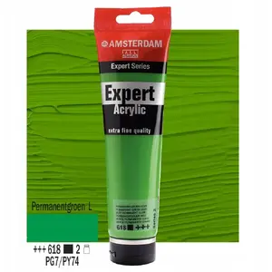 Akrila krāsa tūbiņā Amsterdam Expert Series — Permanent Green Light 618, māksliniecisks akrils