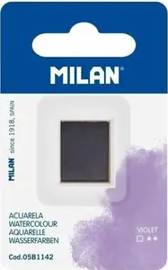 Akvareļu krāsa kastītē violeta Milan — viena krāsas poga, cieta akvarele zīmēšanai