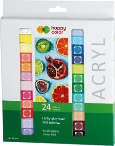 Акриловые краски Happy Color набор 24 цвета, тюбики 12 мл