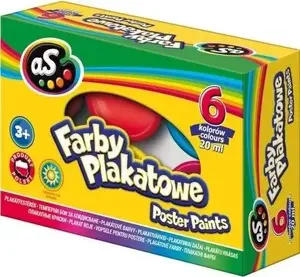 Plakātu krāsas Astra komplekts 6 krāsas, 20 ml — Astra Farby plakatowe 6 kolorów 20ml AS