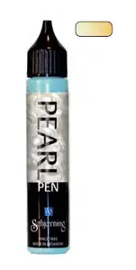 Pearl Pen šķidrā tekstilmākslas krāsa Artequipment Schjerning 28 ml, dzeltena, mazgājama līdz 40°C, 1 gab