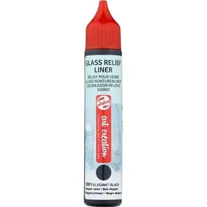 Stikla kontūrzīmulis Artequipment Talens 28 ml, Elegant Black — kontūra krāsa stiklam