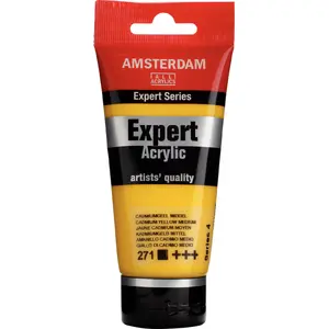 Akrila krāsa tūbiņā Artequipment Amsterdam Expert Series — Cadmium Yellow Medium 271, mākslinieku akrils