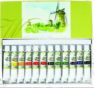 Akvareļu krāsu komplekts Maries FARBY AKWARELOWE 12 krāsas × 12 ml – šķidrās akvareles