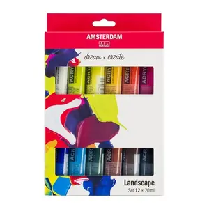Akrila krāsu komplekts Artequipment Amsterdam 12×20 ml, daudzkrāsains, šķidrs