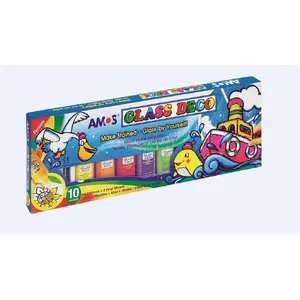 Stikla krāsas Glass Deco, Amos, komplekts 10 krāsas (MPN 237463)