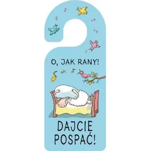 Door handle hanger HENRY model 441635 — fabric door hanger 'Dajcie pospać' for bedroom privacy