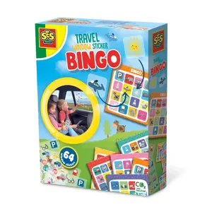 Настольная игра SES Travel Window Sticker Bingo — многоразовые наклейки для окна и бинго-карты, от 3 лет