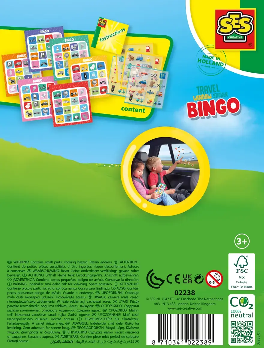 Galda spēle SES Travel Window Sticker Bingo Photo 3