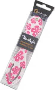 Grāmatu lampa Thinking Gifts Flexilight Pink Flowers — pārnēsājama LED lasīšanas lampa