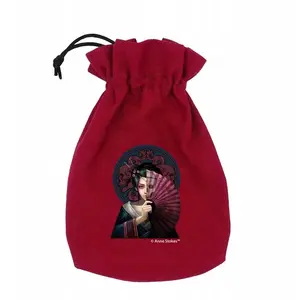 Dice set Q-Workshop Mieszek Anne Stokes: Geisha Skull — themed polyhedral gaming dice