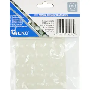 Furniture bumpers GEKO round transparent silicone 10 mm, pack of 25