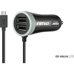 Power adapter Amio PCH PRO-01 single-piece 2x USB-A 2.4A (AMI-02056)