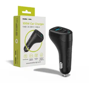 Автомобильное зарядное MOBILE ORIGIN Mobile Origin 100W CA25 — 2× USB‑C, 1× USB‑A