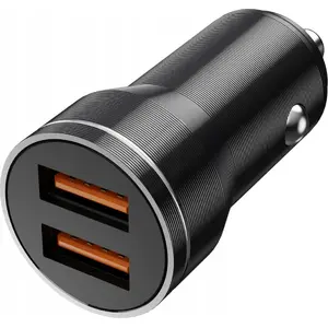 Auto lādētājs nemo Jellico F2S 2x USB 3.1A 18W, melns