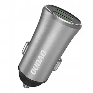 Car charger Dudao R6S 2x USB 3.4A silver — in-car USB power adapter