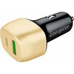 Car Charger Energizer D38BG — Energizer Ultimate 38W USB‑C PD + USB‑A QC3.0, Gold/Black