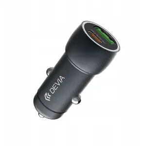 Auto lādētājs CANYON EA507 — 1×USB (18W) + 1×USB‑C PD/QC (30W), grafīta