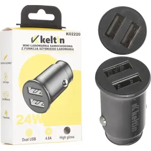 Car Charger Keltin Mini with Fast Charging 24W 4.8A — 2 USB Ports