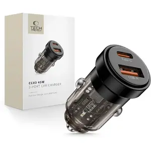 Car Charger Tech-Protect CC03 — 2-port PD45W and QC3.0, Black