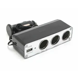 Auto šķiltavu dalītājs King K-KSU-206 — 3 ligzdas + USB, 12 V