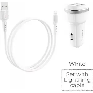 Charger Borofone BFO-BZ13-L-W 2x USB-A 2.4A dual-port wall charger
