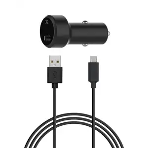 Автомобильное зарядное устройство Xqisit 31527 — универсальное, вход 24 В, USB 2.4 А, кабель 1 м, чёрное