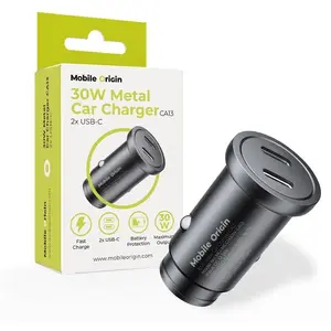 Car Charger MOBILE ORIGIN Mobile Origin Metal Car Charger 30W CA13 — 2× USB-C fast charging