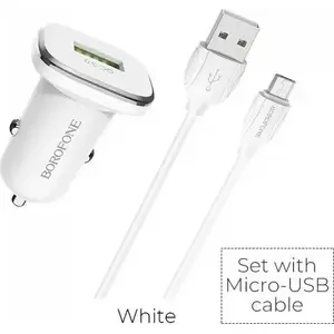 Power adapter Borofone BFO-BZ12A-M-W 1× USB-A 3 A, single-port USB charger