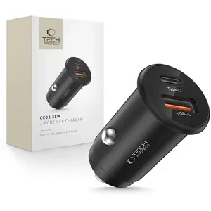 Car Charger Tech-Protect CC02 2-Port PD35W + QC3.0, Black