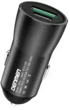 Автомобильное зарядное устройство No name 18W 3A Dual USB + PD QC3.0 3100mA чёрное (34338)