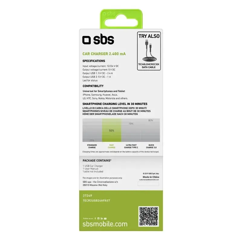 Car Charger SBS Mobile TECR2USB24AFAST Photo 5