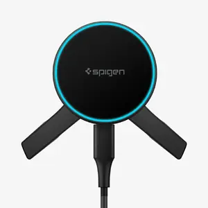 Autonostiprinājums-lādētājs Spigen Essential Qi2 15W Hook Mag Fit, USB, melns