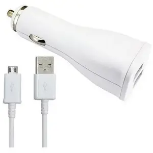 Auto lādētājs Samsung EP-LN920 / EP-DN930CWE 2×USB, balts