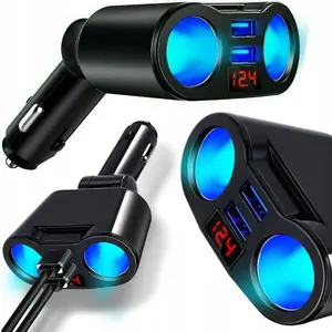 Car Cigarette Lighter Splitter LTC LXM274 with 2 USB Ports and Voltage Meter