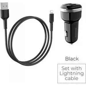 Сетевой адаптер Borofone BFO-BZ13-L-B — 2 порта USB-A, выход 2,4 A