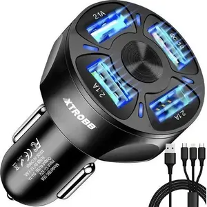 Car Charger Xtrobb 4×USB with integrated charging cable — Xtrobb model 19907
