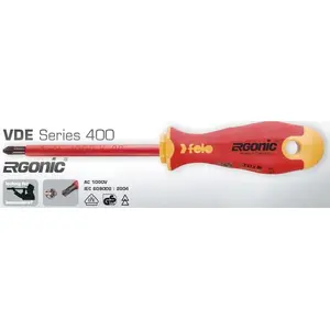 Screwdriver FELO Ergonic 400 VDE insulated 1000V Phillips Z1 80 x 5 mm