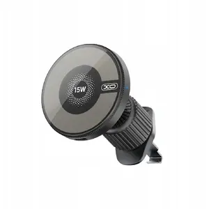 Car mount XO CX025 magnetic with 15W wireless inductive charging, black, vent clip