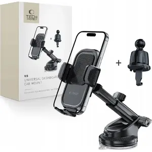 Car mount Tech-Protect V8 — universal dashboard, windshield and vent holder, black